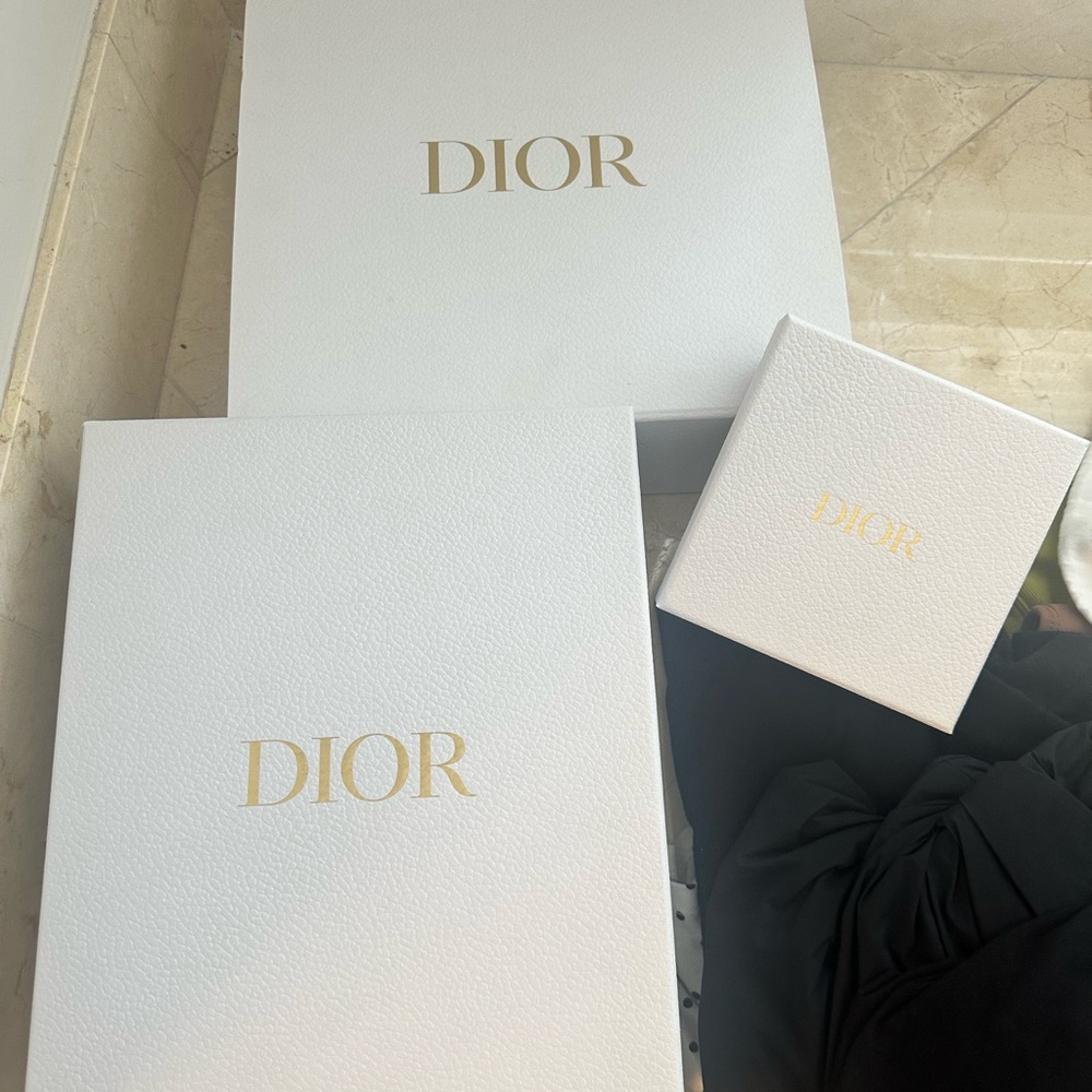3 Dior White and Gold Gift Boxes